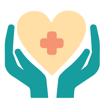hands holding a heart with a red cross